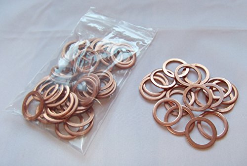 100 Stück Kupferringe/Dichtringe/Dichtung Kupfer 18x24x1,5 mm Din 7603 Form A von Cartec