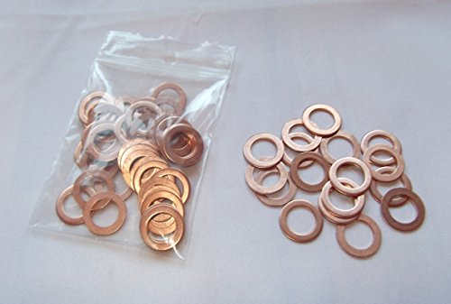 100 Stück Kupferringe/Kupferdichtringe/Dichtringe/Dichtung Kupfer 10x16x1,0 mm Din 7603 Form A von Cartec