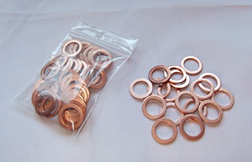 100 Stück Kupferringe Dichtringe Dichutung Kupfer 10x18x1,0 mm Din 7603 Form A von Cartec