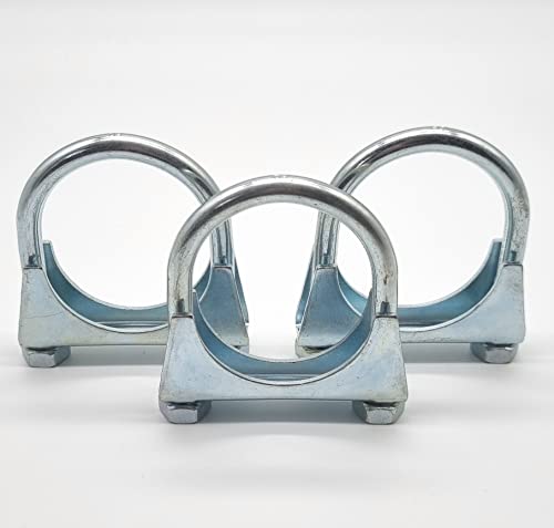 3 Stück U-Schellen Auspuffschelle Rohrschellen Bügelschelle Rohrverbinder M10 Ø55 mm von Cartec