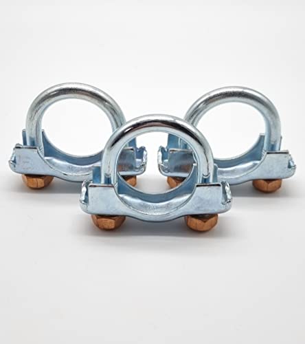 3 x Auspuffschelle Bügelschelle Montageschelle Rohrverbinder mit Kupfermutter selbstsichernd M10 Ø 48 mm von Cartec