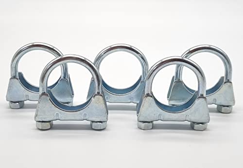5 Stück Klemmstück Auspuffschelle Bügelschelle Rohrschelle Rohrverbinder U-Bolt Clamp M8 Ø 48mm von Cartec