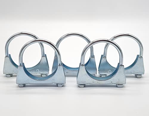 5 Stück Klemmen Auspuffschelle Bügelschelle Rohrschelle Rohrverbinder U-Bolt Clamp M8 Ø 75 mm von Cartec