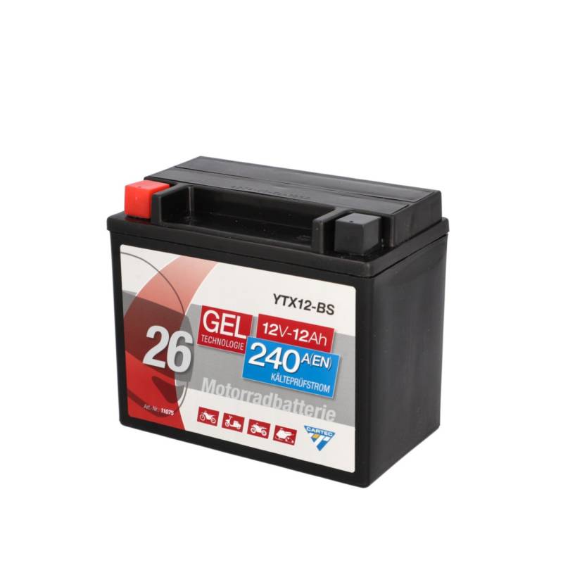 Cartec Gel Motorradbatterie YTX12-BS 12Ah 240A von Cartec