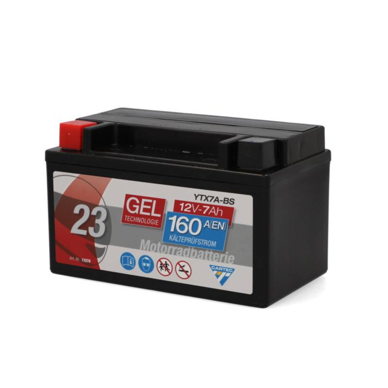 Cartec Gel Motorradbatterie YTX7A-BS 7Ah 160A von Cartec