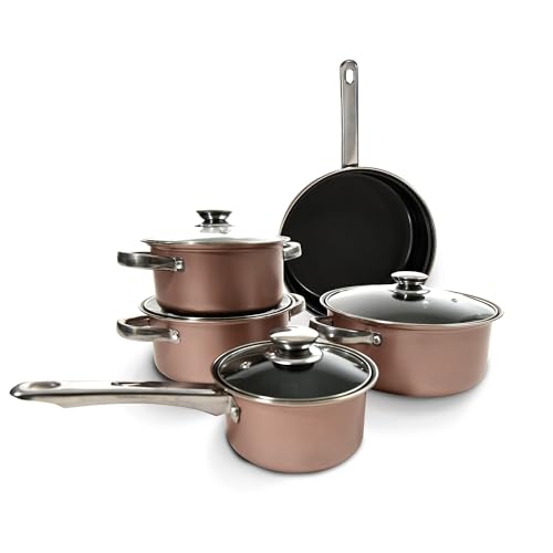 Carter & Clay 9-teiliges Antihaft-Kochgeschirr-Set in Roségold Carter & Clay 9-teiliges Antihaft-Kochgeschirr-Set in Roségold von Carter & Clay