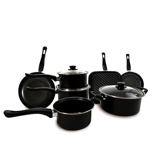 Carter & Clay Schwarzes 10-teiliges Kochgeschirr-Set mit Töpfen und Pfannen Carter & Clay Schwarzes 10-teiliges Kochgeschirr-Set mit Töpfen und Pfannen von Carter & Clay