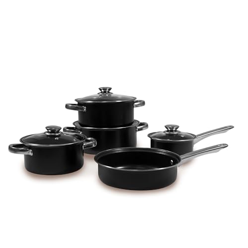 Carter & Clay Schwarzes 9-teiliges Antihaft-Kochgeschirr-Set Carter & Clay Schwarzes 9-teiliges Antihaft-Kochgeschirr-Set von Carter & Clay