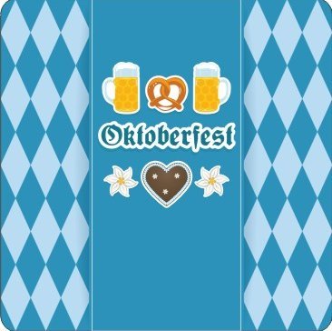Bierdeckel "Oktoberfest", eckig 93 x 93 mm aus Original-Bierfilzpappe (10er Set) von Cartingo