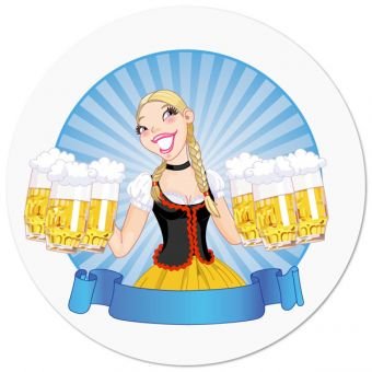 Bierdeckel-Set "Madl mit Krug", rund 10,7 cm (10er Set) von Cartingo