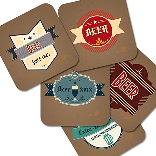 Bierdeckel-Set"Old Beer Labels" eckig - 9,3 x 9,3 cm (20er Set) von Cartingo