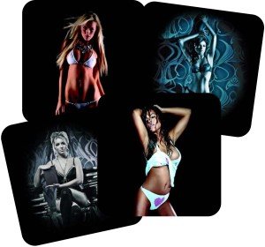 Erotik-Bierdeckel-Set"women", eckig 9,3 x 9,3 cm (20er Set) von Cartingo