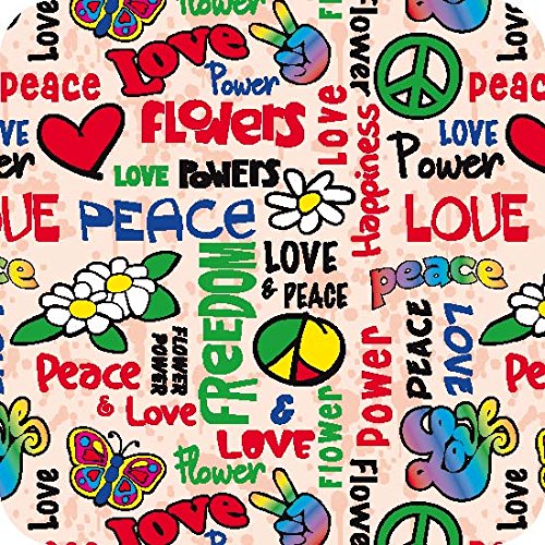 Untersetzer "Flower Power", eckig 93 x 93 mm aus Original-Bierfilzpappe (50er Set) von Cartingo