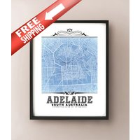 Adelaide Australien Karte Kunstdruck Im Vintage Stil von CartoCreative