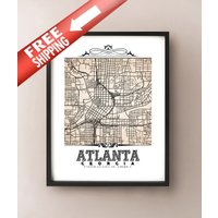 Atlanta Georgia Map Kunstdruck Im Vintage Sepia Stil Atlanta Georgia Map Kunstdruck Im Vintage Sepia Stil von CartoCreative