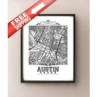 Austin Texas Kunstdruck Austin Texas Kunstdruck von CartoCreative