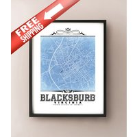 Blacksburg Virginia Map Kunstdruck Im Vintage Stil Blacksburg Virginia Map Kunstdruck Im Vintage Stil von CartoCreative