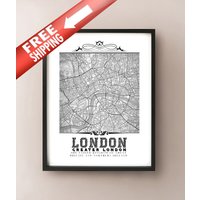 London Map Art Print Vintage Style Black & White City Decor London Map Art Print Vintage Style Black & White City Decor von CartoCreative
