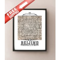 Peking China Map Kunstdruck Mit Vintage Style Sepia Dekor Peking China Map Kunstdruck Mit Vintage Style Sepia Dekor von CartoCreative
