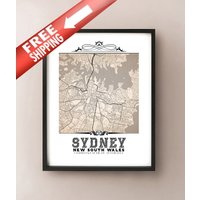 Sydney Kunstdruck Stadtplan Im Vintage Stil Sydney Kunstdruck Stadtplan Im Vintage Stil von CartoCreative