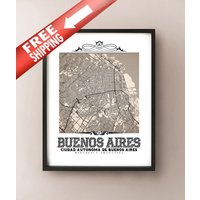 Vintage Sepia Buenes Aires Map Kunstdruck Vintage Sepia Buenes Aires Map Kunstdruck von CartoCreative