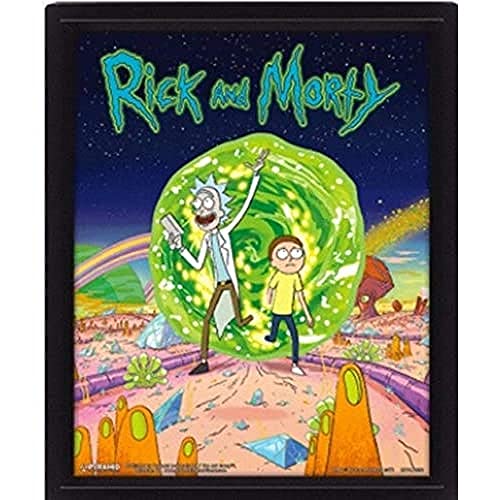 Cartoon Network Rick und Morty 'Portal' 3D-Lentikular Poster, 10 x 8 Zoll, Mehrfarbig von Cartoon Network