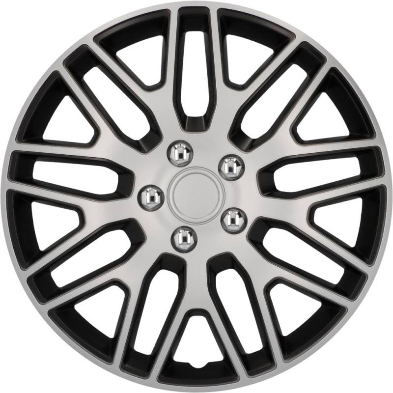 Cartrend Radzierblende Branch 35 cm (14 Zoll) silber schwarz 4 stück von Cartrend