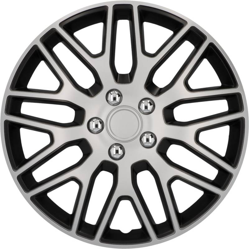 Cartrend Radzierblende Branch 38 cm (15 Zoll) silber schwarz 4 stück von Cartrend