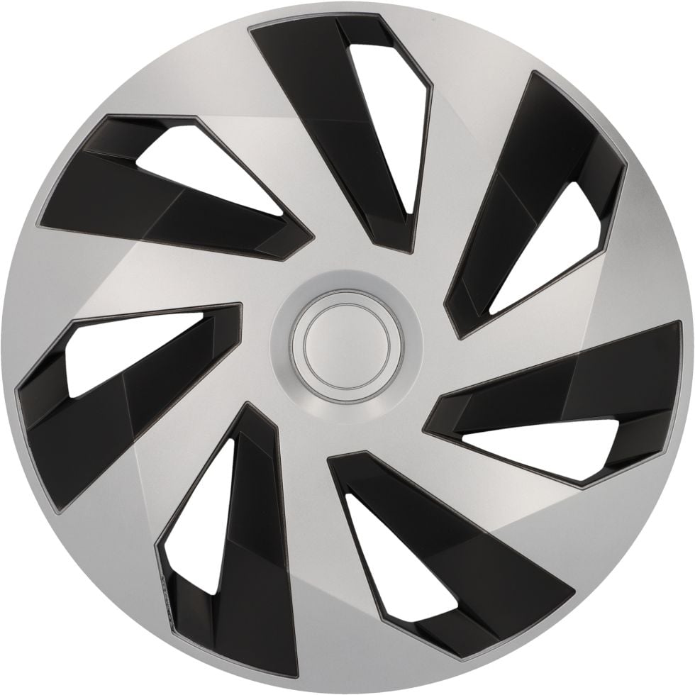 Cartrend Radzierblenden Flow 35 cm (14 Zoll) silber schwarz 4 Stück von Cartrend