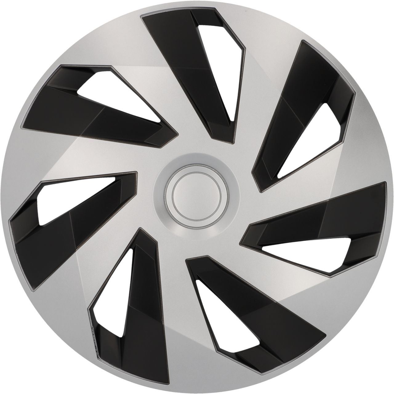 Cartrend Radzierblenden Flow 38 cm (15 Zoll) silber schwarz 4 Stück von Cartrend
