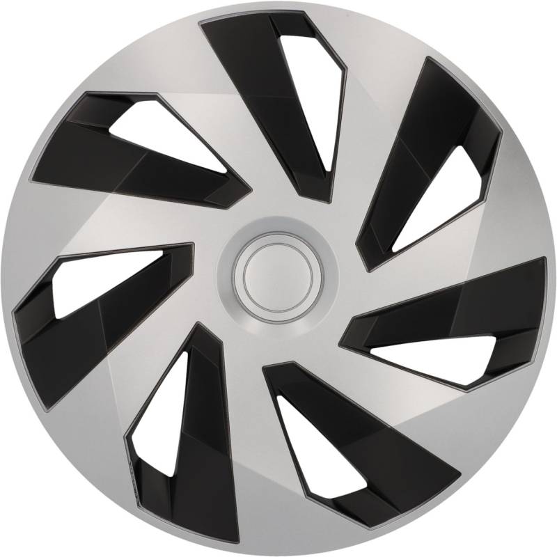 Cartrend Radzierblenden Flow 40 cm (16 Zoll) silber schwarz 4 Stück von Cartrend