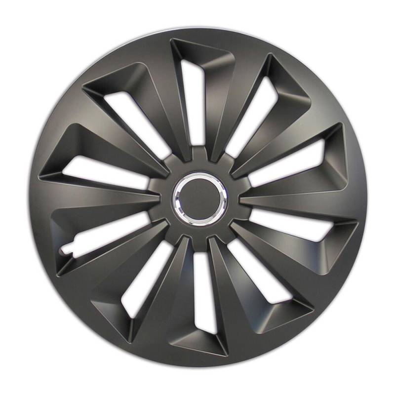 Cartrend Radzierblenden Fox 40 cm (16 Zoll) schwarz 4 Stück von Cartrend