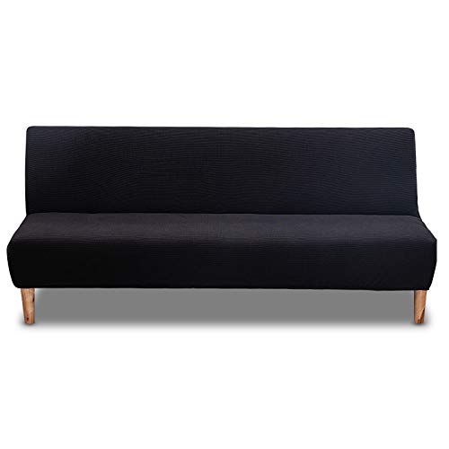 Carvapet Bezug für Schlafsofa, ohne Arm, dehnbar, elastisch, Sofabezug, ohne Armlehnen (schwarz) von Carvapet