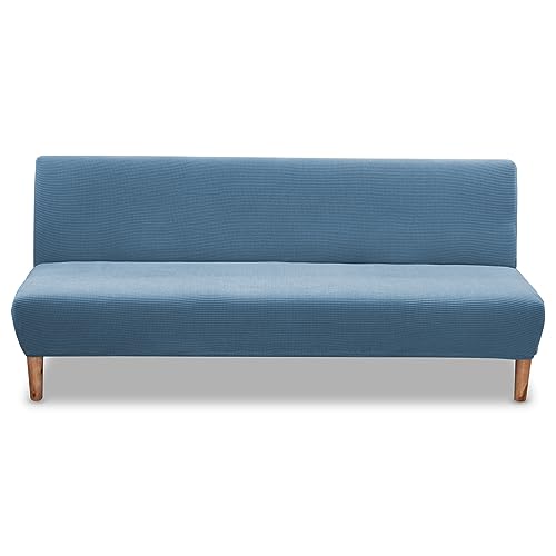Carvapet Elastischer Sofabezug Ohne Armlehne Sofaüberwurf Sofabezug Armlose Antirutsch Clic Clac Sofahusse Couch überzug(Blau) von Carvapet