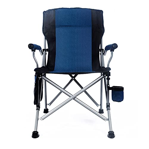 Carvapet Klappstuhl Campingstuhl mit Armlehnenbecherhalter und tragbarer Tragetasche,Falten Stuhl bis 300 lbs belastbar (Blau) von Carvapet