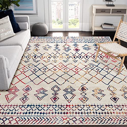 Carvapet Läufer Teppich 150x210cm rutschfest Lang Küchenteppich Waschbar Teppichläufer Weiche Mikrofaser Geometrisch Flächenteppich Laufteppich(Multicolor) von Carvapet