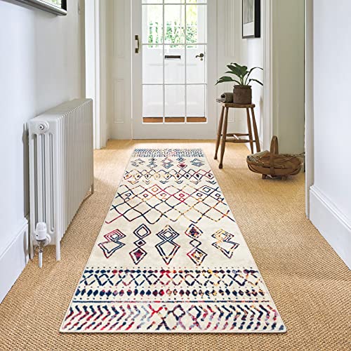 Carvapet Läufer Teppich 60x240cm rutschfest Lang Küchenteppich Waschbar Teppichläufer Weiche Mikrofaser Geometrisch Flächenteppich Laufteppich(Multicolor) von Carvapet