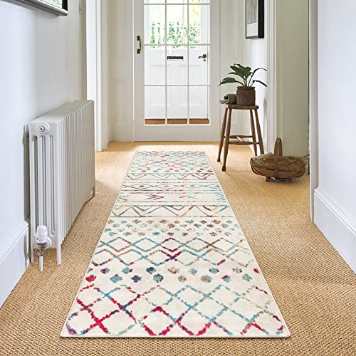 Carvapet Läufer Teppich 60x240cm rutschfest Lang Küchenteppich Waschbar Teppichläufer Weiche Mikrofaser Geometrisch Tribal Flächenteppich Laufteppich(Multicolor) von Carvapet