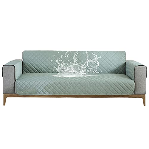 Carvapet Sofabezug wasserdichte Sofaüberwurf Antirutsch Sofahusse Schutz vor Haustier Katze Hunde Sofa überwurf Couch überzug für Sofa(Hellgrün,4 Sitzer) von Carvapet