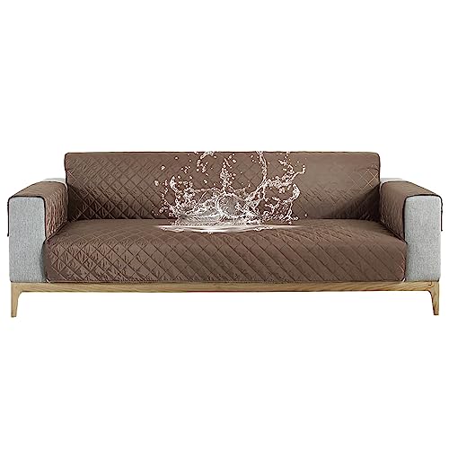 Carvapet Sofabezug wasserdichte Sofaüberwurf Antirutsch Sofahusse Schutz vor Haustier Katze Hunde Sofa überwurf Couch überzug für Sofa(Kaffee,4 Sitzer) von Carvapet