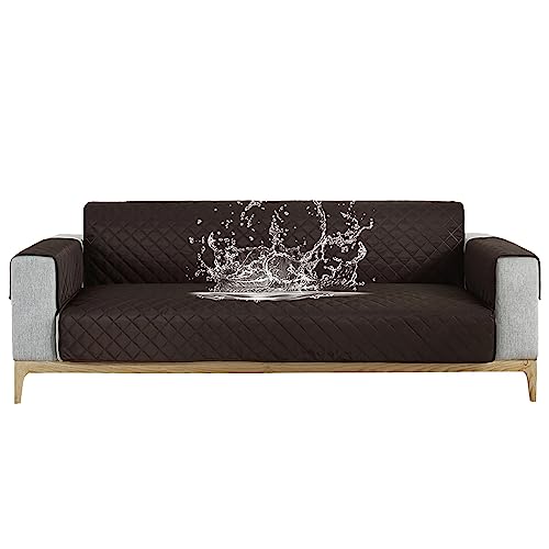 Carvapet Sofabezug wasserdichte Sofaüberwurf Antirutsch Sofahusse Schutz vor Haustier Katze Hunde Sofa überwurf Couch überzug für Sofa(Schwarzer Kaffee,4 Sitzer) von Carvapet