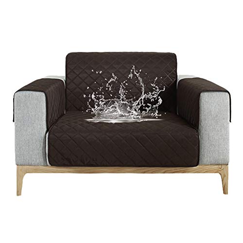 Carvapet Sofabezug wasserdichte Sofaüberwurf Antirutsch Sofahusse Schutz vor Haustier Katze Hunde Sofa überwurf Couch überzug für Sofa(Schwarzer Kaffee,1 Sitzer) von Carvapet