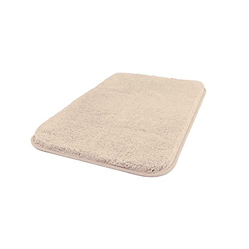 Carvapet rutschfest Badematte Badezimmerteppich Wasserabsorbierend Badvorleger für Badezimmer Bodenmatte Weiche Plüsch Mikrofaser Badteppich Duschvorleger (Beige, 40x60cm) von Carvapet