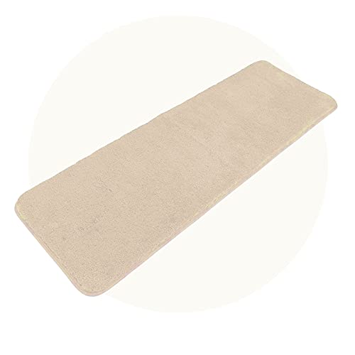 Carvapet rutschfest Badematte Badezimmerteppich Wasserabsorbierend Badvorleger für Badezimmer Bodenmatte Weiche Plüsch Mikrofaser Badteppich Duschvorleger (Beige, 50x150 cm) von Carvapet