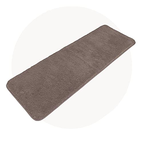 Carvapet rutschfest Badematte Badezimmerteppich Wasserabsorbierend Badvorleger für Badezimmer Bodenmatte Weiche Plüsch Mikrofaser Badteppich Duschvorleger (Leichter Kaffee, 50x150 cm) von Carvapet