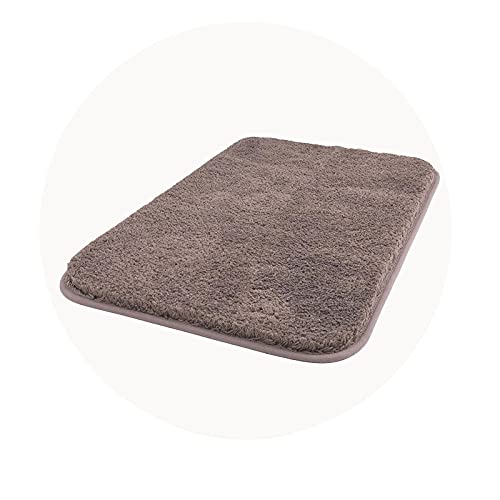 Carvapet rutschfest Badematte Badezimmerteppich Wasserabsorbierend Badvorleger für Badezimmer Bodenmatte Weiche Plüsch Mikrofaser Badteppich Duschvorleger (Leichter Kaffee, 50x80cm) von Carvapet