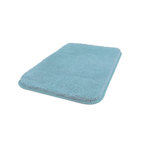 Carvapet rutschfest Badematte Badezimmerteppich Wasserabsorbierend Badvorleger für Badezimmer Bodenmatte Weiche Plüsch Mikrofaser Badteppich Duschvorleger (Mintblau, 40x60cm) von Carvapet