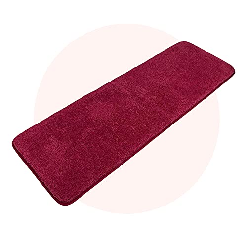 Carvapet rutschfest Badematte Badezimmerteppich Wasserabsorbierend Badvorleger für Badezimmer Bodenmatte Weiche Plüsch Mikrofaser Badteppich Duschvorleger (Rot, 50x150 cm) von Carvapet