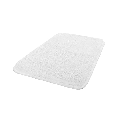 Carvapet rutschfest Badematte Badezimmerteppich Wasserabsorbierend Badvorleger für Badezimmer Bodenmatte Weiche Plüsch Mikrofaser Badteppich Duschvorleger (Weiß, 50 x 80 cm) von Carvapet