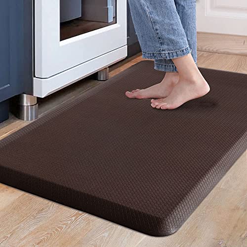 Carvapet rutschfest Küchenteppich Anti Ermüdungsmatte Küchenläufer Schaum-Stehmatten PVC Abwischbar Laufteppich Küchenmatte Bodenmatte (Braun,44x70cm) von Carvapet